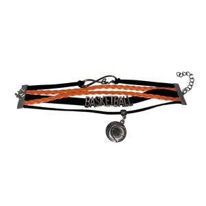 Love‎ Basketball Orange Braided Wrap Bracelet 5 Strand Sports Charm